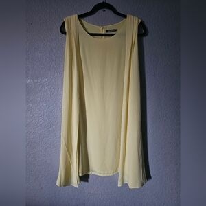 Wanko Dress Yellow Sleeveless Cocktail 36 Zipper